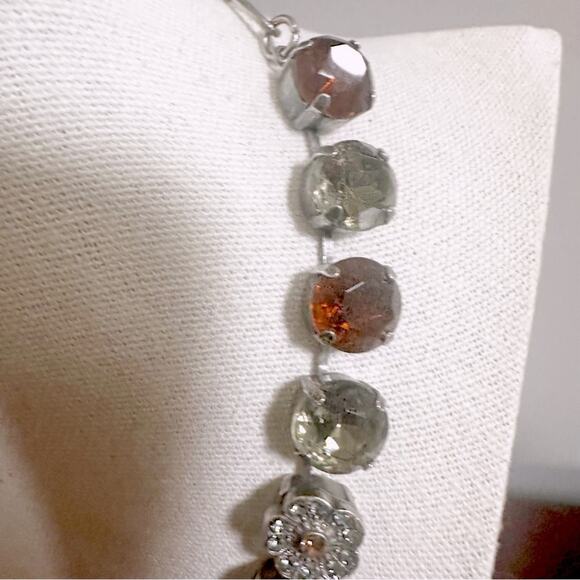 Mariana Necklace Round faceted Stone Statement Classic Elegant Jewelry - Picture 11 of 14